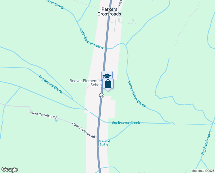 map of restaurants, bars, coffee shops, grocery stores, and more near 19830 Tennessee 22 in Wildersville