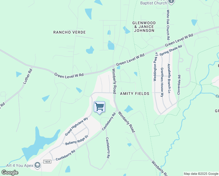 map of restaurants, bars, coffee shops, grocery stores, and more near 217 Glenvale Street in Apex