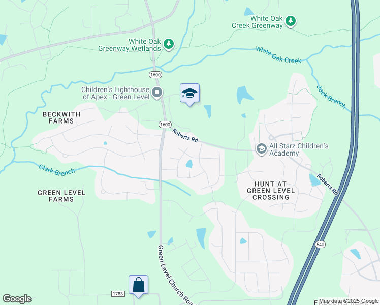 map of restaurants, bars, coffee shops, grocery stores, and more near 2414 Fillmore Hall Lane in Apex