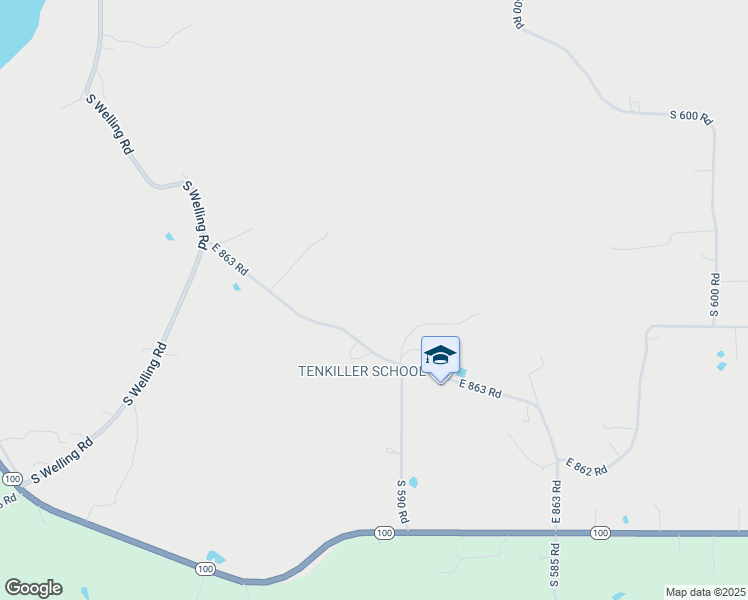 map of restaurants, bars, coffee shops, grocery stores, and more near 26106 East 863 Road in Welling