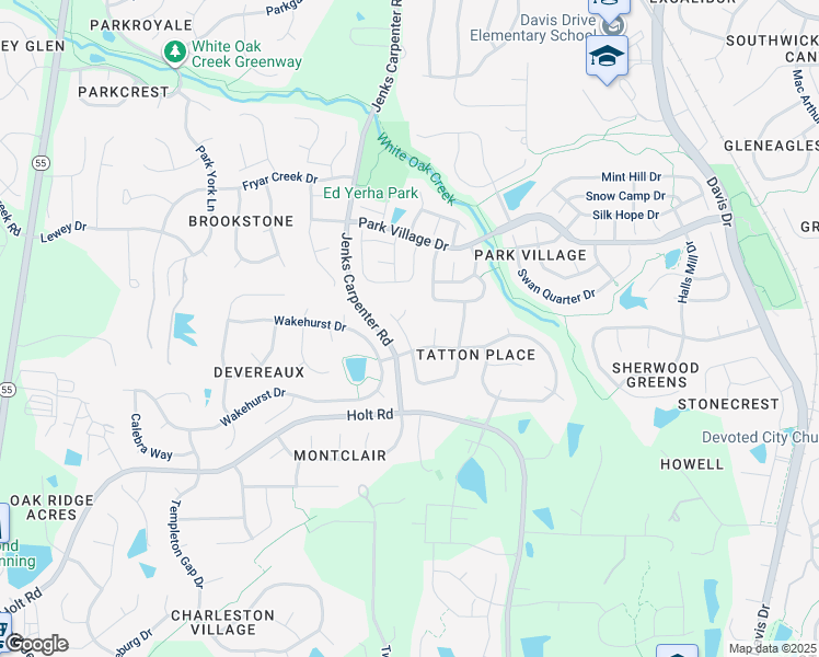 map of restaurants, bars, coffee shops, grocery stores, and more near 304 Billingrath Turn Lane in Cary