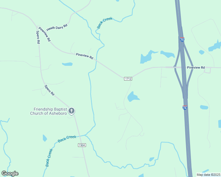 map of restaurants, bars, coffee shops, grocery stores, and more near 2857 Lazy Pine Road in Randleman