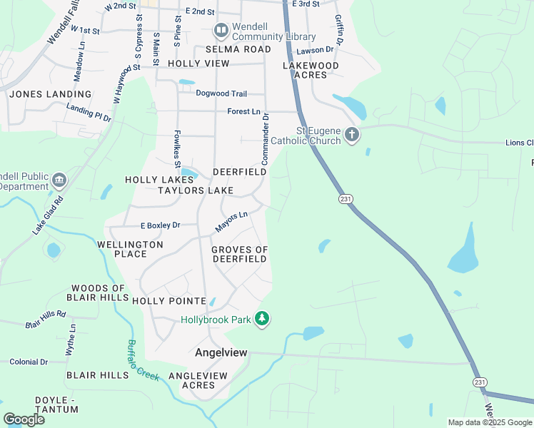 map of restaurants, bars, coffee shops, grocery stores, and more near in Wendell