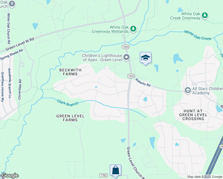 map of restaurants, bars, coffee shops, grocery stores, and more near 2515 Club Level Drive in Apex