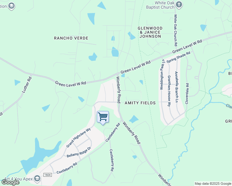 map of restaurants, bars, coffee shops, grocery stores, and more near 225 Great Bynum Drive in Apex