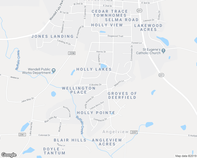 map of restaurants, bars, coffee shops, grocery stores, and more near 425 Fowlkes Street in Wendell