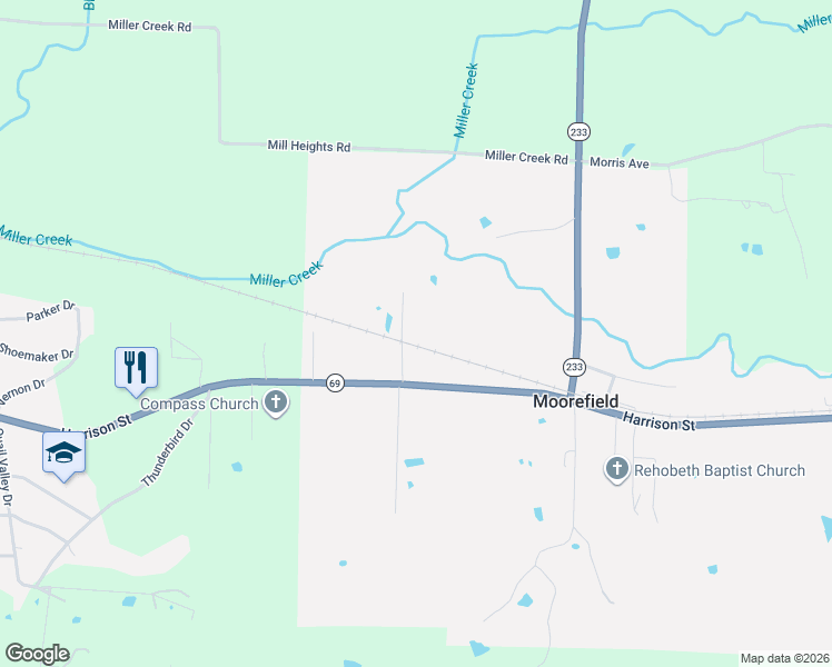 map of restaurants, bars, coffee shops, grocery stores, and more near 56 North Goodwin Street in Batesville