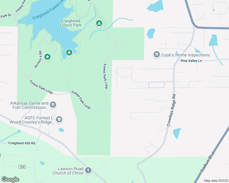 map of restaurants, bars, coffee shops, grocery stores, and more near 5517 Beaver Lane in Jonesboro