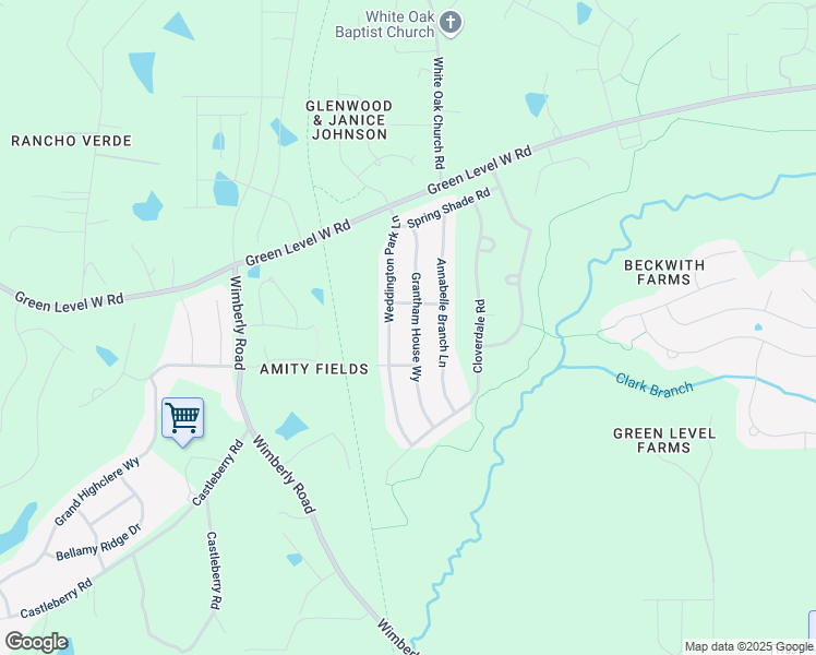 map of restaurants, bars, coffee shops, grocery stores, and more near 164 Grantham House Way in Apex