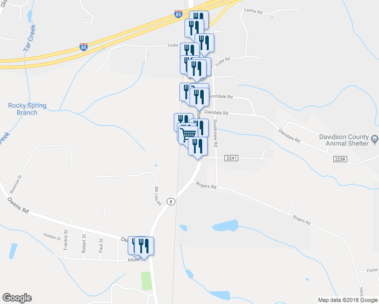 map of restaurants, bars, coffee shops, grocery stores, and more near 1989 Cotton Grove Road in Lexington