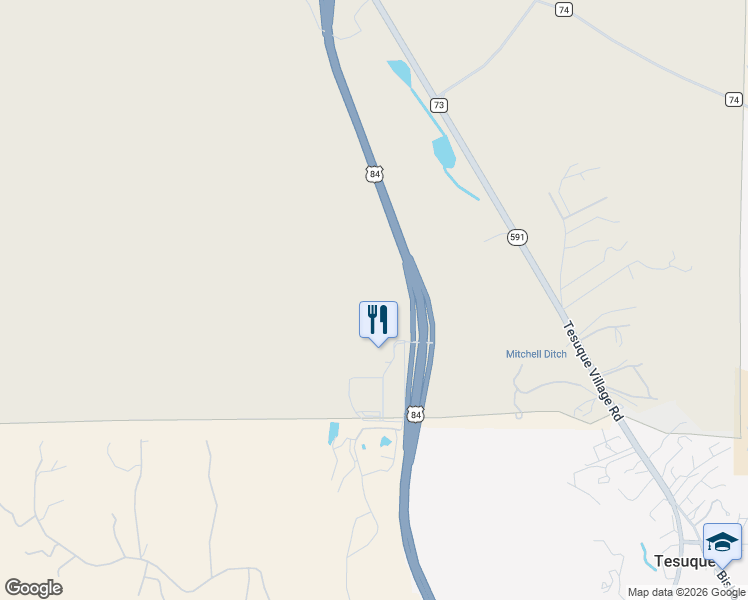 map of restaurants, bars, coffee shops, grocery stores, and more near 2-16 Flea Market Road in Santa Fe