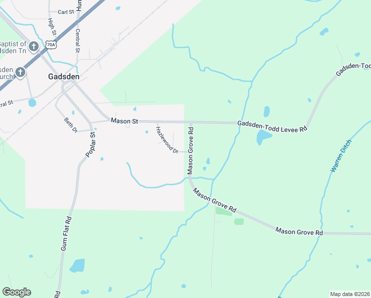 map of restaurants, bars, coffee shops, grocery stores, and more near 177 Hazlewood Sub Dv in Gadsden