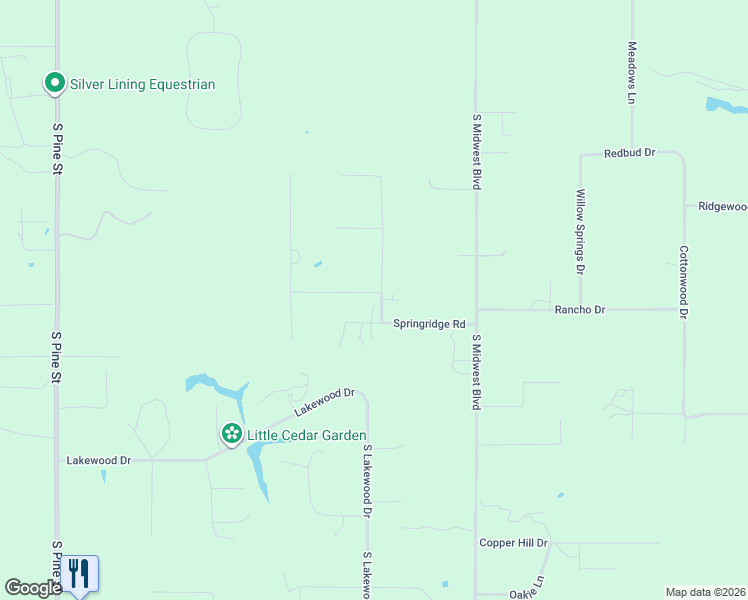 map of restaurants, bars, coffee shops, grocery stores, and more near 2546 Springridge Road in Guthrie