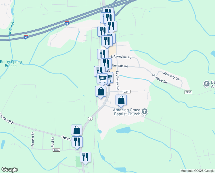 map of restaurants, bars, coffee shops, grocery stores, and more near 1989 Cotton Grove Road in Lexington