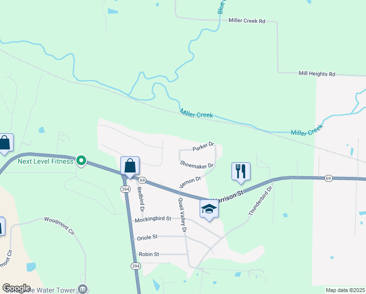 map of restaurants, bars, coffee shops, grocery stores, and more near 41 Parker Drive in Batesville