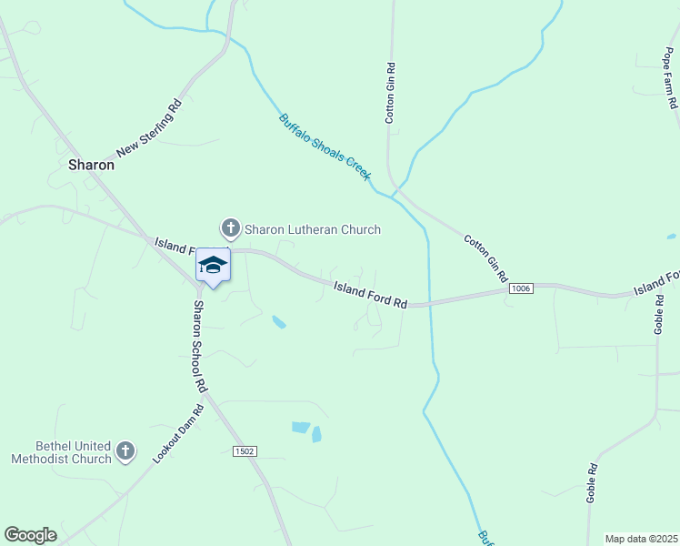 map of restaurants, bars, coffee shops, grocery stores, and more near 2046 Island Ford Road in Statesville