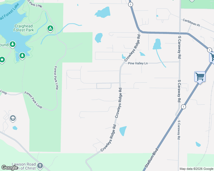 map of restaurants, bars, coffee shops, grocery stores, and more near 1502 Country Manor Lane in Jonesboro