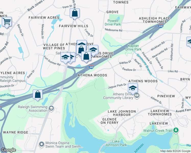 map of restaurants, bars, coffee shops, grocery stores, and more near 5525 Kaplan Drive in Raleigh