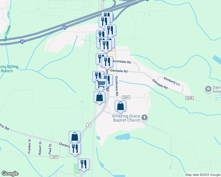 map of restaurants, bars, coffee shops, grocery stores, and more near 1916 Cotton Grove Road in Lexington