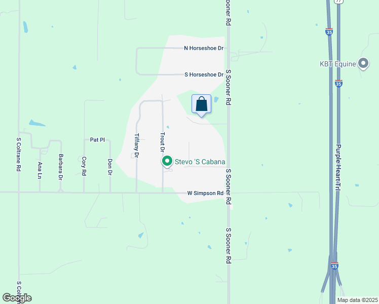 map of restaurants, bars, coffee shops, grocery stores, and more near 11400 Justin Road in Guthrie