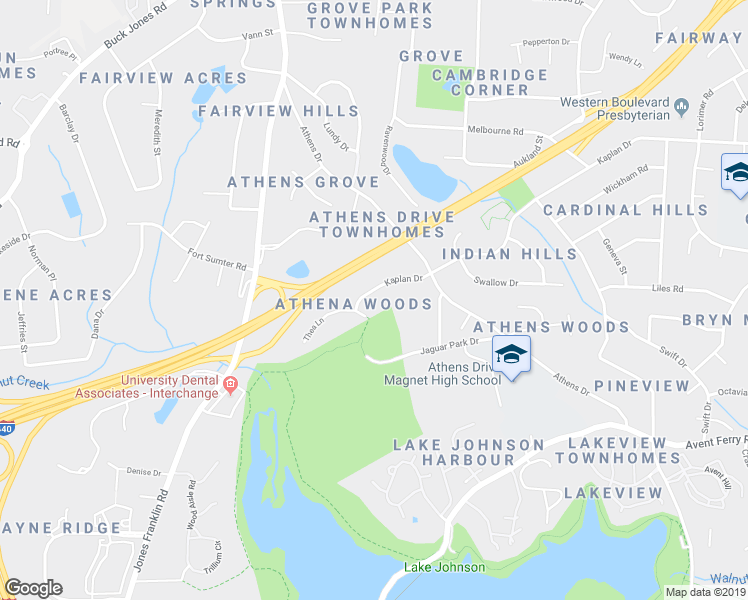 map of restaurants, bars, coffee shops, grocery stores, and more near 5525 Kaplan Drive in Raleigh