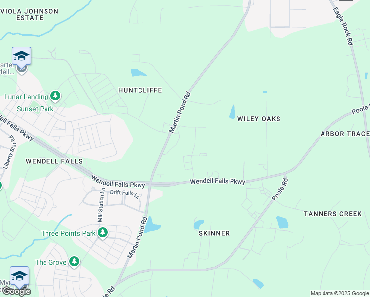 map of restaurants, bars, coffee shops, grocery stores, and more near 1625 Martin Pond Road in Wendell