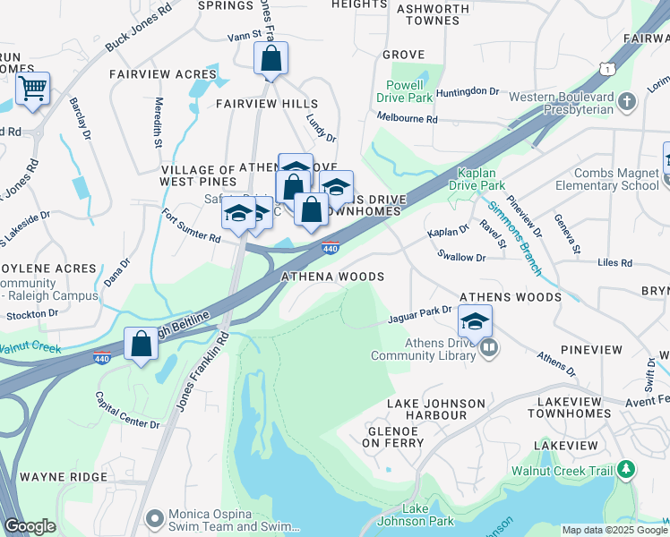 map of restaurants, bars, coffee shops, grocery stores, and more near 5548 Kaplan Drive in Raleigh