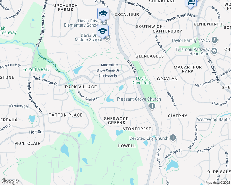 map of restaurants, bars, coffee shops, grocery stores, and more near 206 Bell Arthur Drive in Cary