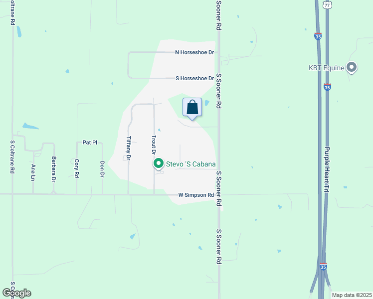 map of restaurants, bars, coffee shops, grocery stores, and more near 11400 Justin Rd in Guthrie
