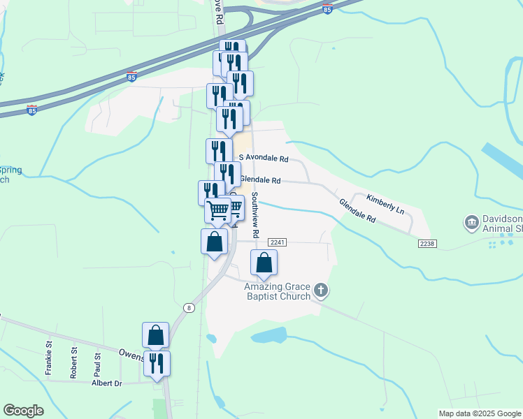 map of restaurants, bars, coffee shops, grocery stores, and more near 1912 Southview Road in Lexington