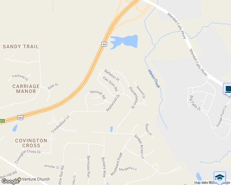 map of restaurants, bars, coffee shops, grocery stores, and more near 3009 Van Dorn Rd in Knightdale