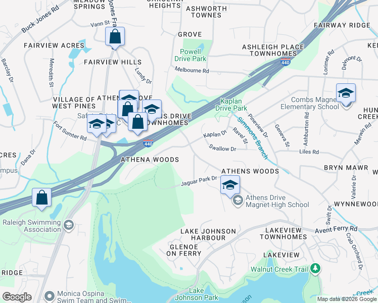 map of restaurants, bars, coffee shops, grocery stores, and more near in Raleigh