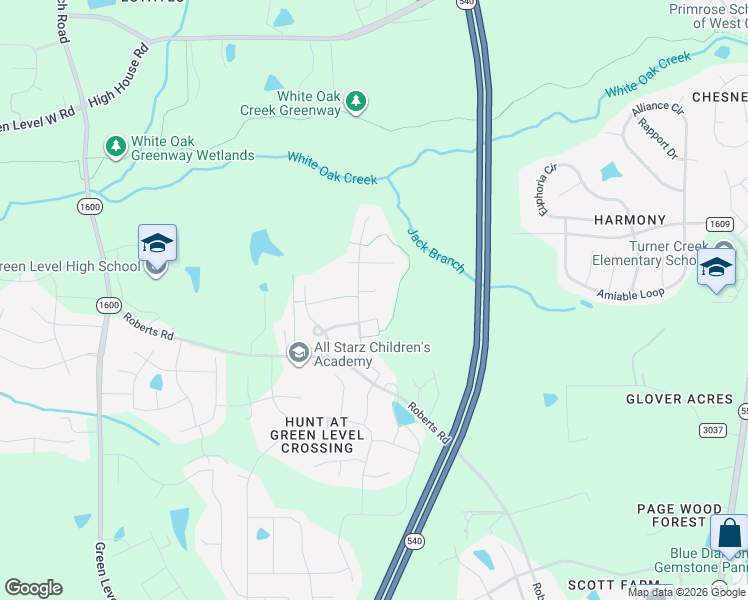 map of restaurants, bars, coffee shops, grocery stores, and more near 609 Manassas Gap Place in Cary