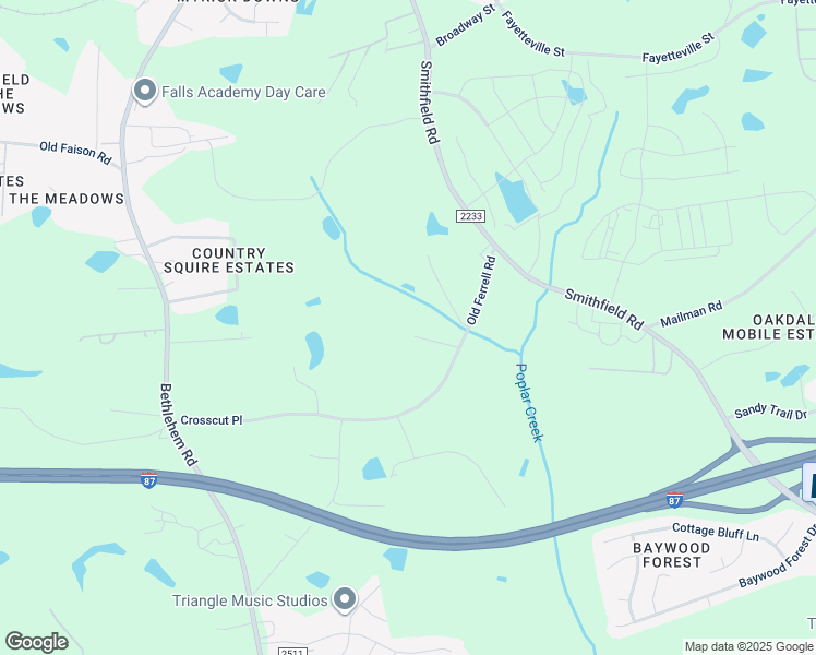 map of restaurants, bars, coffee shops, grocery stores, and more near 804 Old Ferrell Road in Knightdale