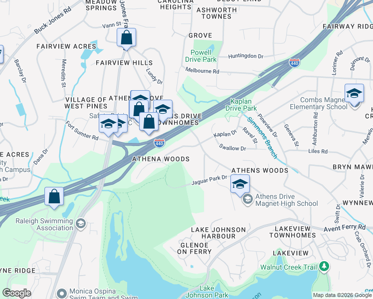 map of restaurants, bars, coffee shops, grocery stores, and more near in Raleigh