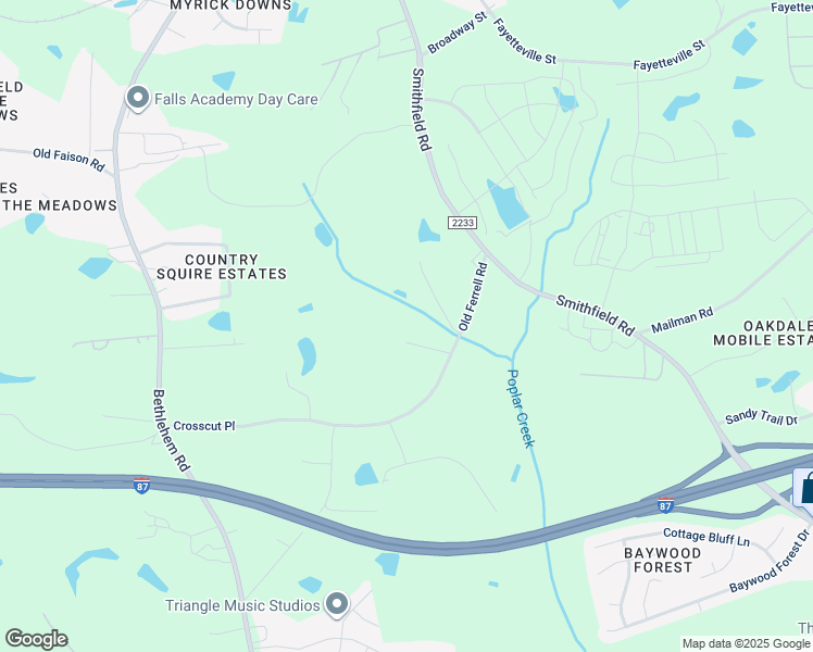 map of restaurants, bars, coffee shops, grocery stores, and more near 804 Old Ferrell Road in Knightdale