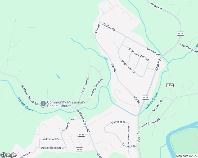 map of restaurants, bars, coffee shops, grocery stores, and more near 319 Winding Creek Drive in Morganton