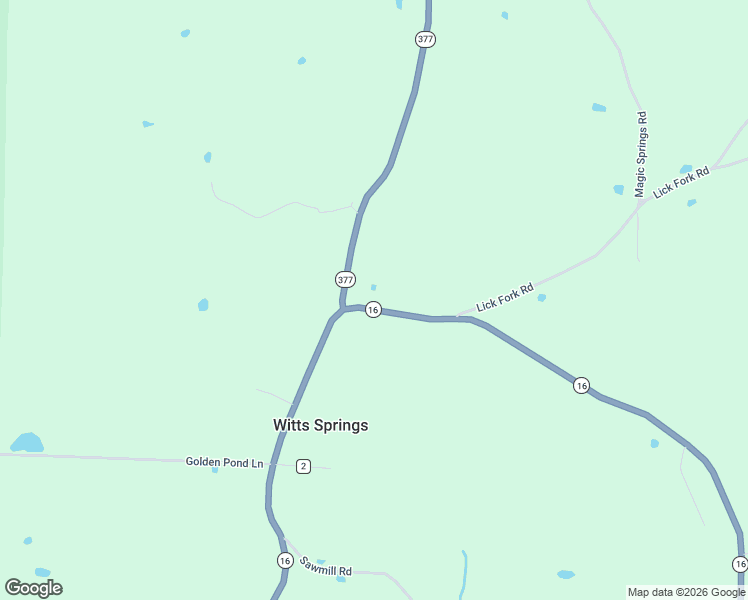map of restaurants, bars, coffee shops, grocery stores, and more near Arkansas 16 in Witts Springs
