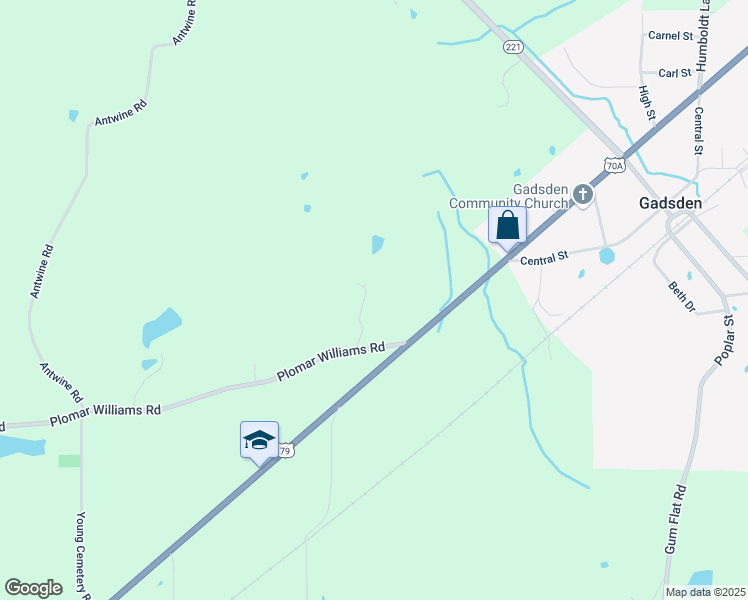 map of restaurants, bars, coffee shops, grocery stores, and more near 19537 U.S. 79 in Gadsden