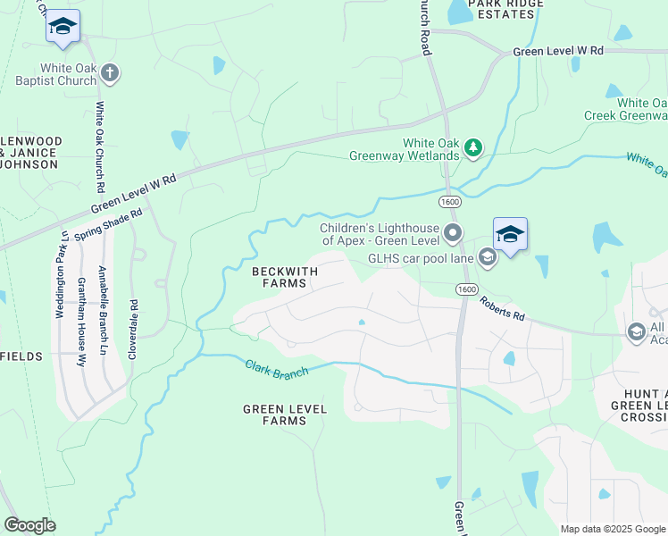 map of restaurants, bars, coffee shops, grocery stores, and more near 2611 Silas Peak Lane in Apex