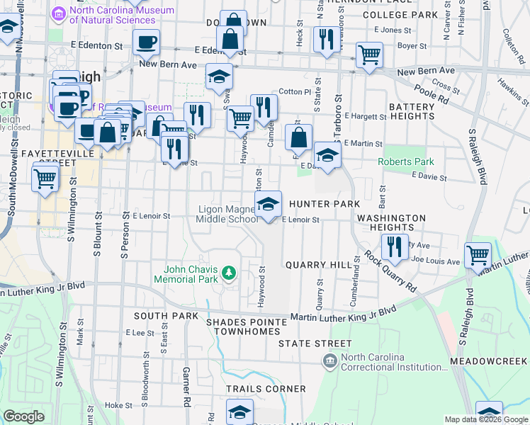 map of restaurants, bars, coffee shops, grocery stores, and more near 507 Alston Street in Raleigh