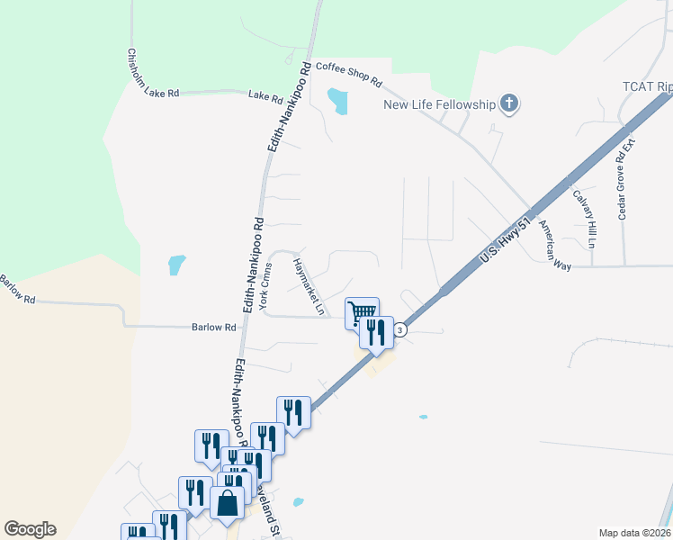 map of restaurants, bars, coffee shops, grocery stores, and more near 104 Thornhill Gardens in Ripley