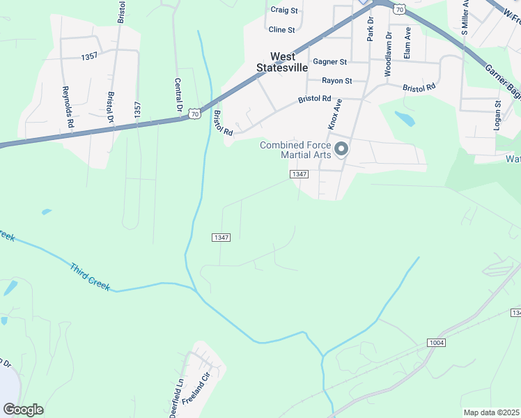 map of restaurants, bars, coffee shops, grocery stores, and more near 1225 Williams Road in Statesville