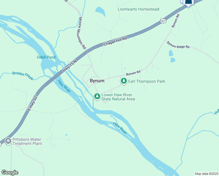 map of restaurants, bars, coffee shops, grocery stores, and more near 81 Bynum Hill in Pittsboro