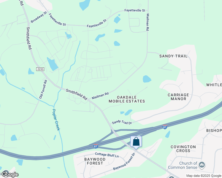 map of restaurants, bars, coffee shops, grocery stores, and more near 704 Mailman Road in Knightdale
