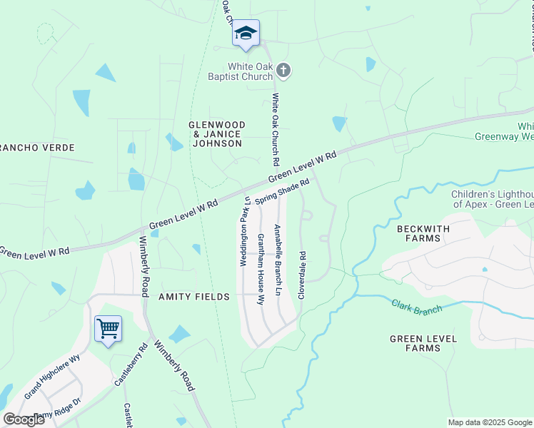 map of restaurants, bars, coffee shops, grocery stores, and more near 111 Grantham House Way in Apex