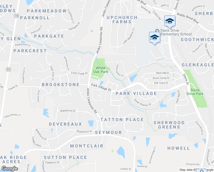 map of restaurants, bars, coffee shops, grocery stores, and more near 102 Martins Point Place in Cary