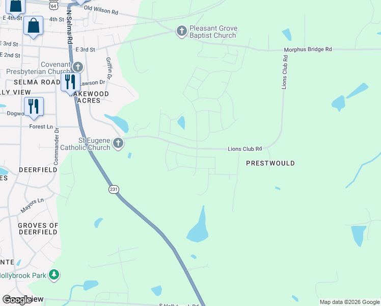 map of restaurants, bars, coffee shops, grocery stores, and more near 557 Stream Walk Crossing in Wendell