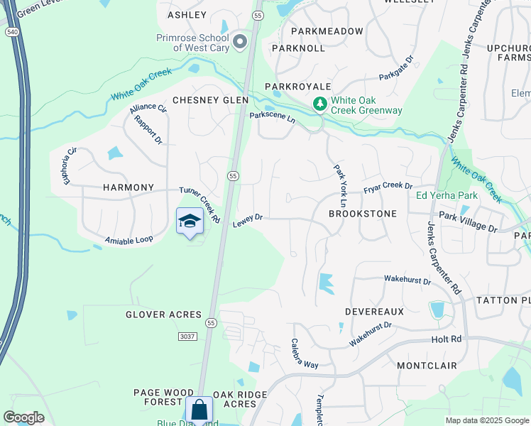 map of restaurants, bars, coffee shops, grocery stores, and more near 101 Joseph Pond Lane in Cary