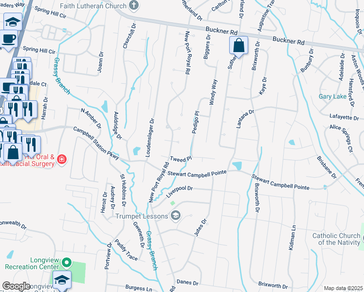 map of restaurants, bars, coffee shops, grocery stores, and more near 2785 Rutland Court in Thompson's Station
